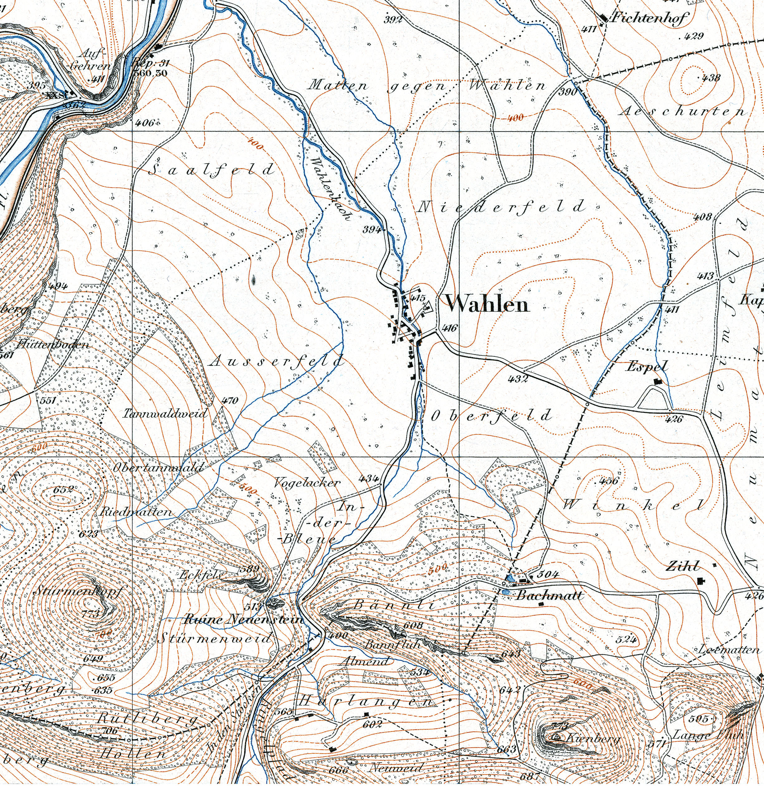 E17644 WA02 Siegfriedkarte Wahlen